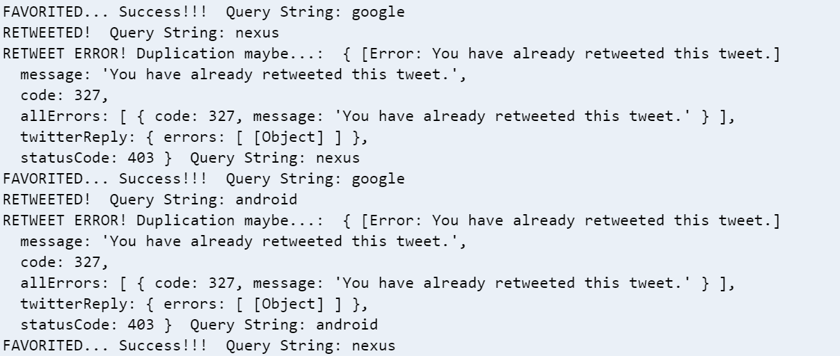 bot output