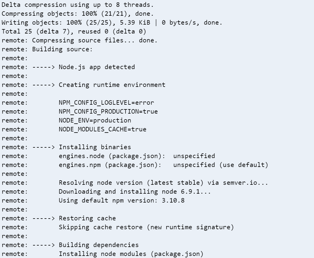 heroku build